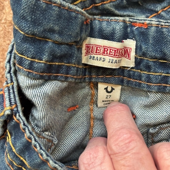 True Religion Women's Cargo Pant Big T Iconic Stiching Size 27 Mosaic Canyon - Picture 5 of 7